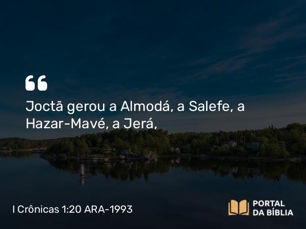 I Crônicas 1:20 ARA-1993 - Joctã gerou a Almodá, a Salefe, a Hazar-Mavé, a Jerá,