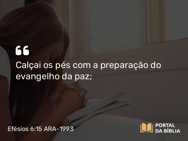 Efésios 6:15 ARA-1993 - Calçai os pés com a preparação do evangelho da paz;