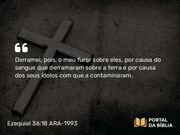 Ezequiel 36:18-20 ARA-1993 - Derramei, pois, o meu furor sobre eles, por causa do sangue que derramaram sobre a terra e por causa dos seus ídolos com que a contaminaram.