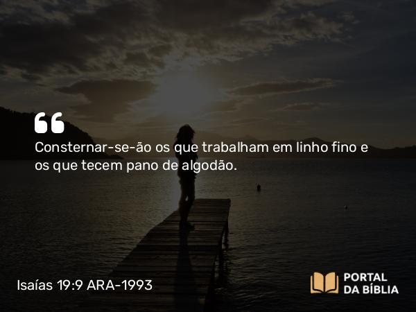 Isaías 19:9 ARA-1993 - Consternar-se-ão os que trabalham em linho fino e os que tecem pano de algodão.