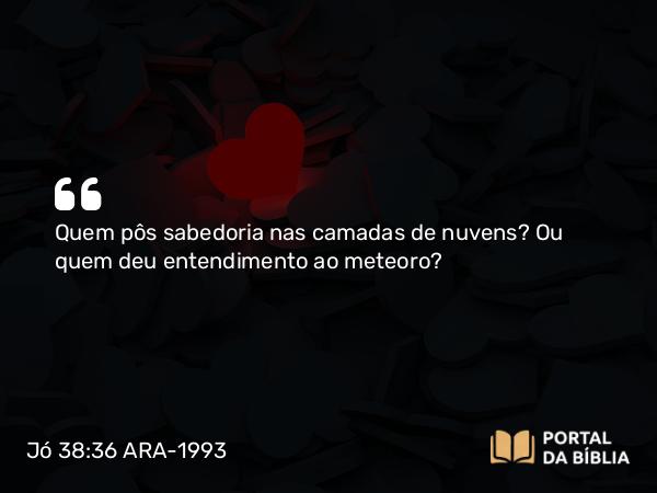 Jó 38:36-37 ARA-1993 - Quem pôs sabedoria nas camadas de nuvens? Ou quem deu entendimento ao meteoro?