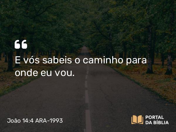 João 14:4 ARA-1993 - E vós sabeis o caminho para onde eu vou.