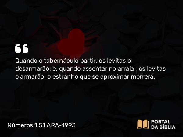 Números 1:51 ARA-1993 - Quando o tabernáculo partir, os levitas o desarmarão; e, quando assentar no arraial, os levitas o armarão; o estranho que se aproximar morrerá.