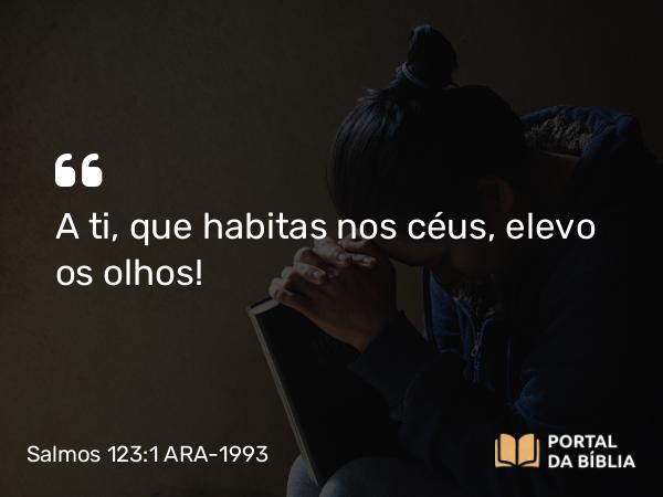 Salmos 123:1 ARA-1993 - A ti, que habitas nos céus, elevo os olhos!