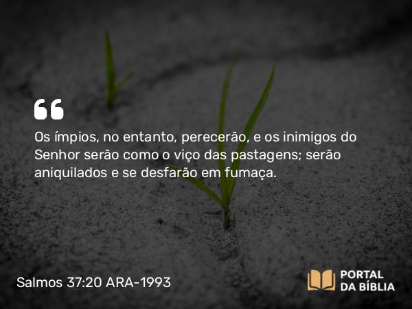 Salmos 37:20 ARA-1993 - Os ímpios, no entanto, perecerão, e os inimigos do Senhor serão como o viço das pastagens; serão aniquilados e se desfarão em fumaça.