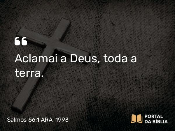 Salmos 66:1 ARA-1993 - Aclamai a Deus, toda a terra.