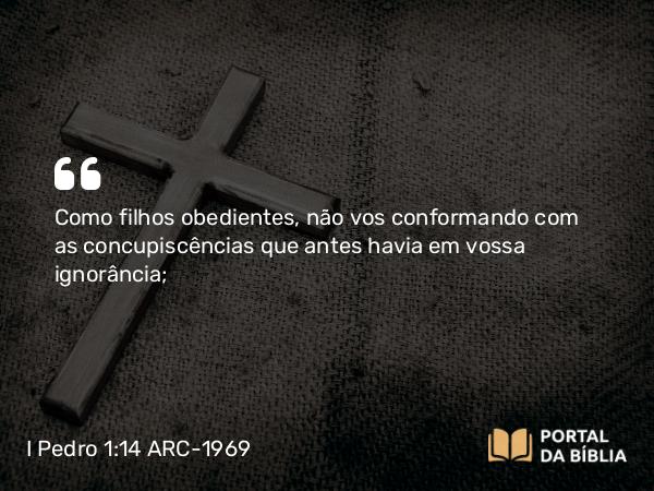 I Pedro 1:14-15 ARC-1969 - Como filhos obedientes, não vos conformando com as concupiscências que antes havia em vossa ignorância;