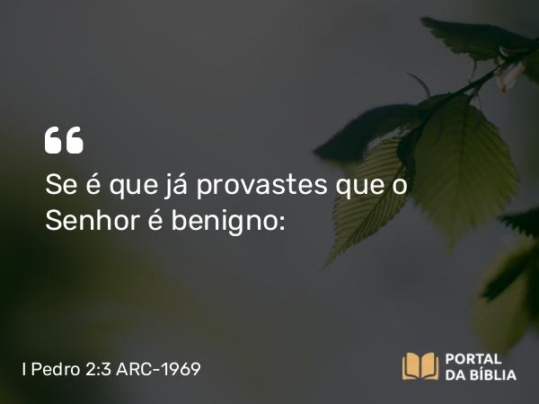 I Pedro 2:3-4 ARC-1969 - Se é que já provastes que o Senhor é benigno: