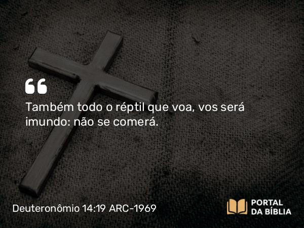 Deuteronômio 14:19 ARC-1969 - Também todo o réptil que voa, vos será imundo: não se comerá.