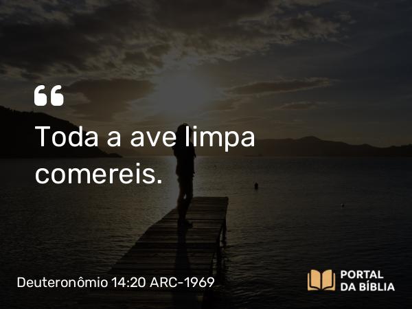 Deuteronômio 14:20 ARC-1969 - Toda a ave limpa comereis.