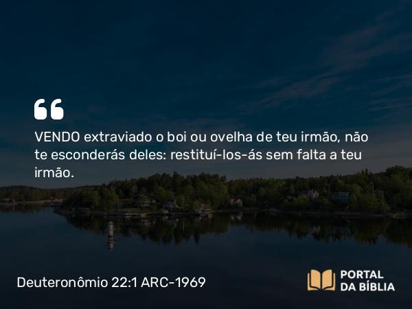 Deuteronômio 22:1-4 ARC-1969 - VENDO extraviado o boi ou ovelha de teu irmão, não te esconderás deles: restituí-los-ás sem falta a teu irmão.