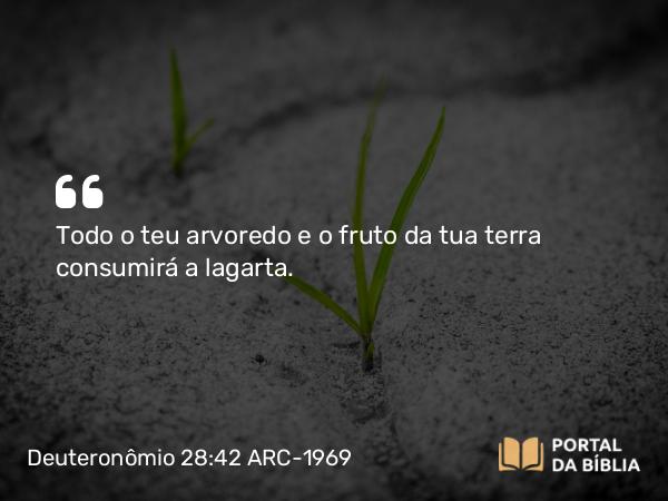 Deuteronômio 28:42 ARC-1969 - Todo o teu arvoredo e o fruto da tua terra consumirá a lagarta.