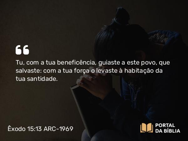 Êxodo 15:13 ARC-1969 - Tu, com a tua beneficência, guiaste a este povo, que salvaste: com a tua força o levaste à habitação da tua santidade.