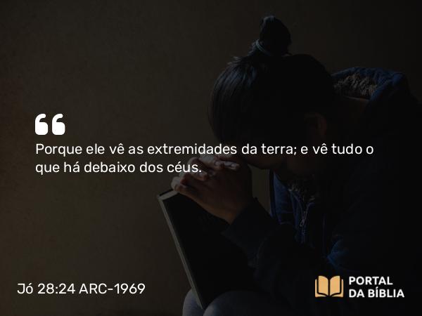 Jó 28:24 ARC-1969 - Porque ele vê as extremidades da terra; e vê tudo o que há debaixo dos céus.