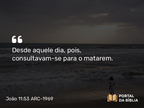 João 11:53 ARC-1969 - Desde aquele dia, pois, consultavam-se para o matarem.