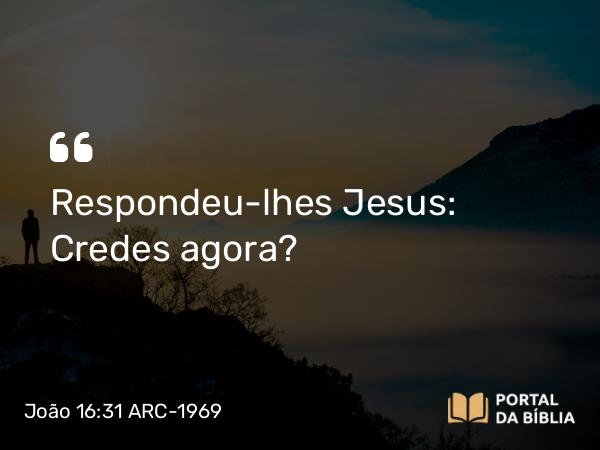 João 16:31 ARC-1969 - Respondeu-lhes Jesus: Credes agora?