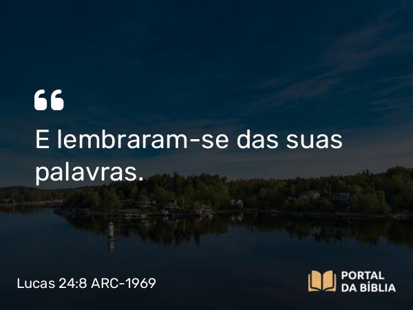 Lucas 24:8 ARC-1969 - E lembraram-se das suas palavras.