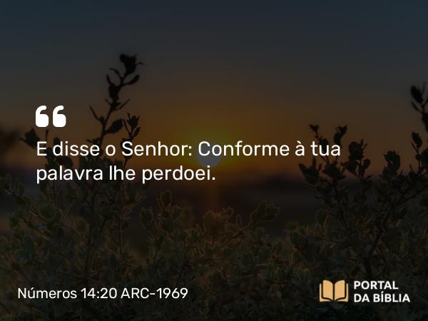 Números 14:20-38 ARC-1969 - E disse o Senhor: Conforme à tua palavra lhe perdoei.