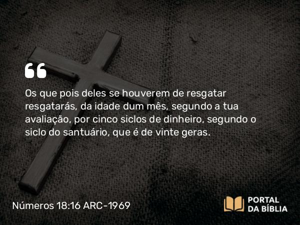 Números 18:16 ARC-1969 - Os que pois deles se houverem de resgatar resgatarás, da idade dum mês, segundo a tua avaliação, por cinco siclos de dinheiro, segundo o siclo do santuário, que é de vinte geras.