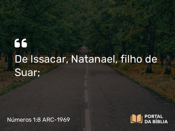 Números 1:8 ARC-1969 - De Issacar, Natanael, filho de Suar;