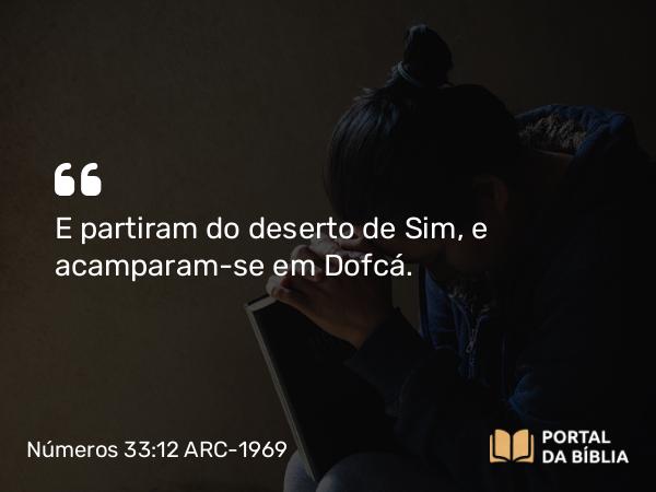 Números 33:12 ARC-1969 - E partiram do deserto de Sim, e acamparam-se em Dofcá.