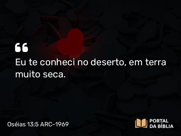 Oséias 13:5-6 ARC-1969 - Eu te conheci no deserto, em terra muito seca.