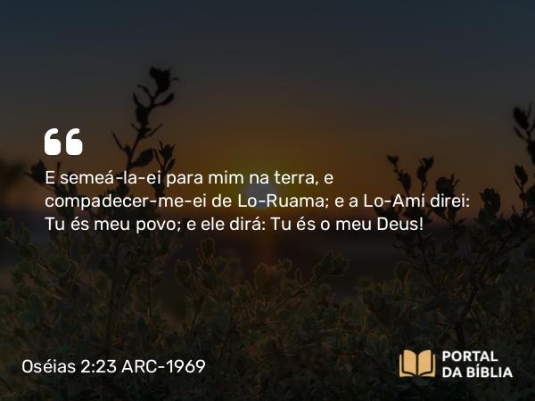 Oséias 2:23 ARC-1969 - E semeá-la-ei para mim na terra, e compadecer-me-ei de Lo-Ruama; e a Lo-Ami direi: Tu és meu povo; e ele dirá: Tu és o meu Deus!