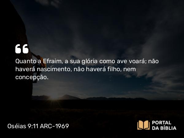 Oséias 9:11 ARC-1969 - Quanto a Efraim, a sua glória como ave voará; não haverá nascimento, não haverá filho, nem concepção.