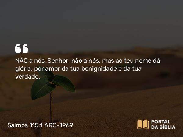 Salmos 115:1 ARC-1969 - NÃO a nós, Senhor, não a nós, mas ao teu nome dá glória, por amor da tua benignidade e da tua verdade.