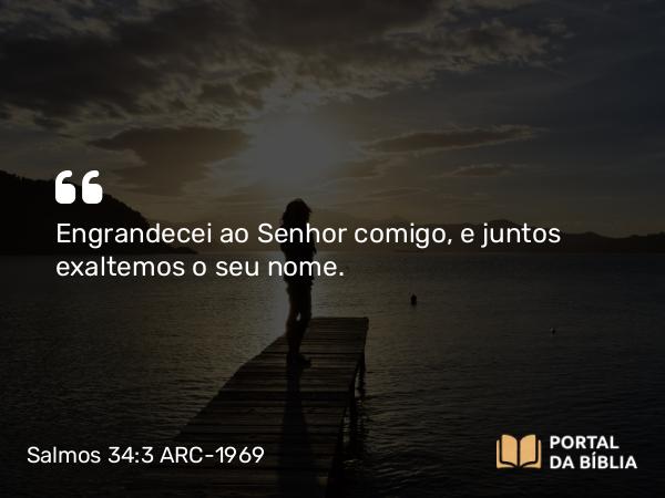 Salmos 34:3 ARC-1969 - Engrandecei ao Senhor comigo, e juntos exaltemos o seu nome.