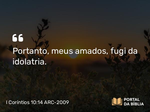 I Coríntios 10:14 ARC-2009 - Portanto, meus amados, fugi da idolatria.