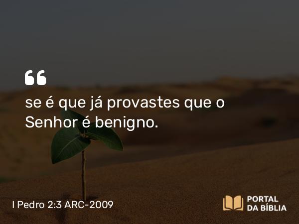 I Pedro 2:3-4 ARC-2009 - se é que já provastes que o Senhor é benigno.