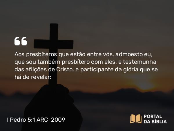 I Pedro 5:1-2 ARC-2009 - Aos presbíteros que estão entre vós, admoesto eu, que sou também presbítero com eles, e testemunha das aflições de Cristo, e participante da glória que se há de revelar: