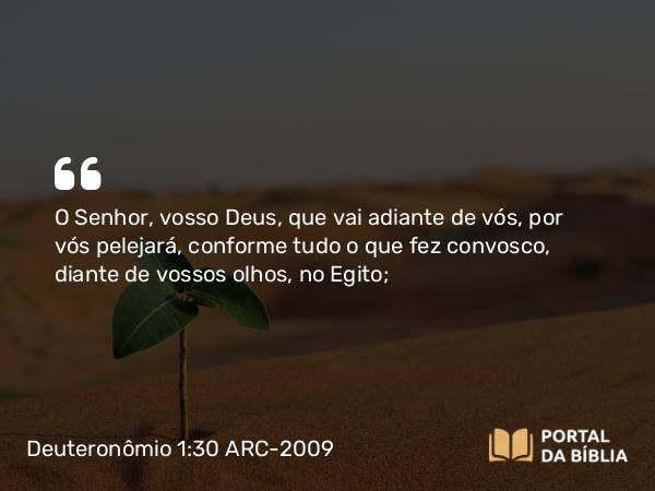 Deuteronômio 1:30 ARC-2009 - O Senhor, vosso Deus, que vai adiante de vós, por vós pelejará, conforme tudo o que fez convosco, diante de vossos olhos, no Egito;