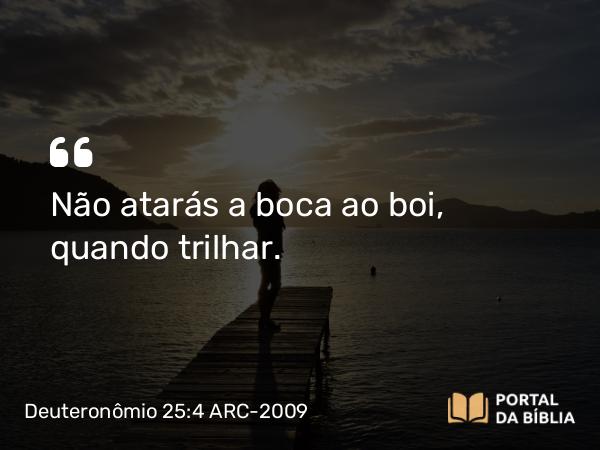 Deuteronômio 25:4 ARC-2009 - Não atarás a boca ao boi, quando trilhar.