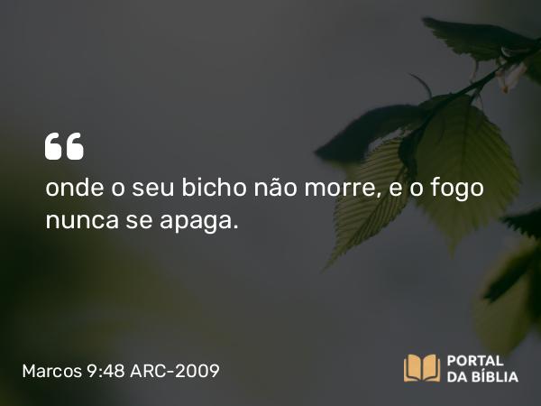 Marcos 9:48 ARC-2009 - onde o seu bicho não morre, e o fogo nunca se apaga.