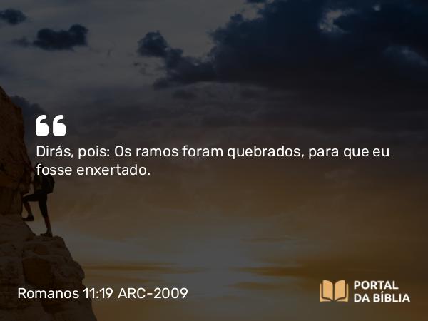 Romanos 11:19 ARC-2009 - Dirás, pois: Os ramos foram quebrados, para que eu fosse enxertado.