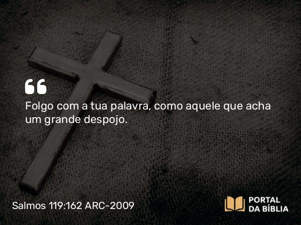 Salmos 119:162 ARC-2009 - Folgo com a tua palavra, como aquele que acha um grande despojo.