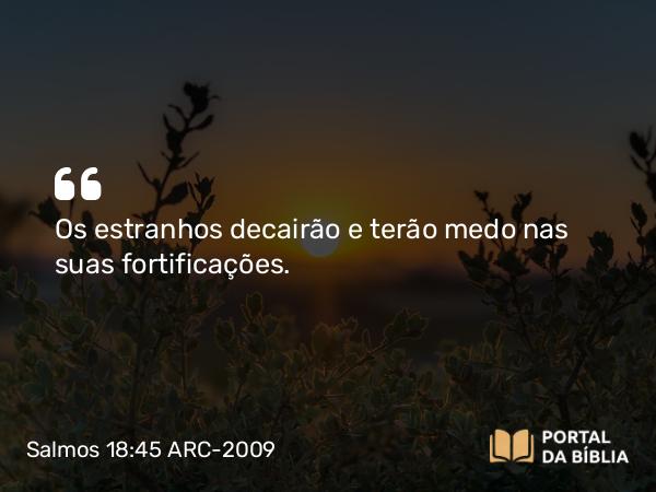 Salmos 18:45 ARC-2009 - Os estranhos decairão e terão medo nas suas fortificações.