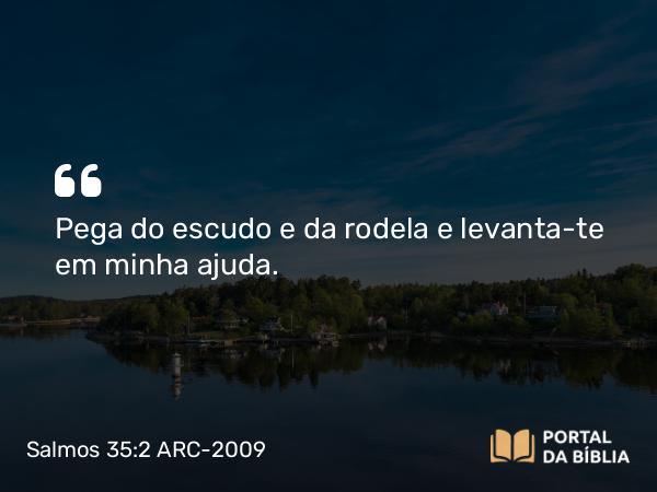 Salmos 35:2 ARC-2009 - Pega do escudo e da rodela e levanta-te em minha ajuda.