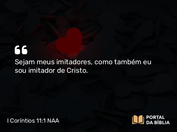 I Coríntios 11:1 NAA - Sejam meus imitadores, como também eu sou imitador de Cristo.