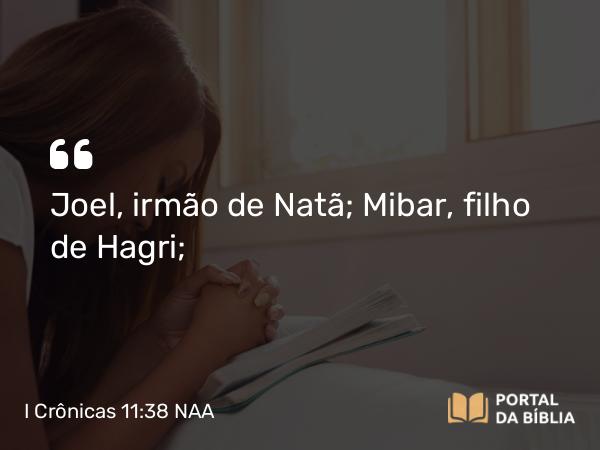 I Crônicas 11:38 NAA - Joel, irmão de Natã; Mibar, filho de Hagri;