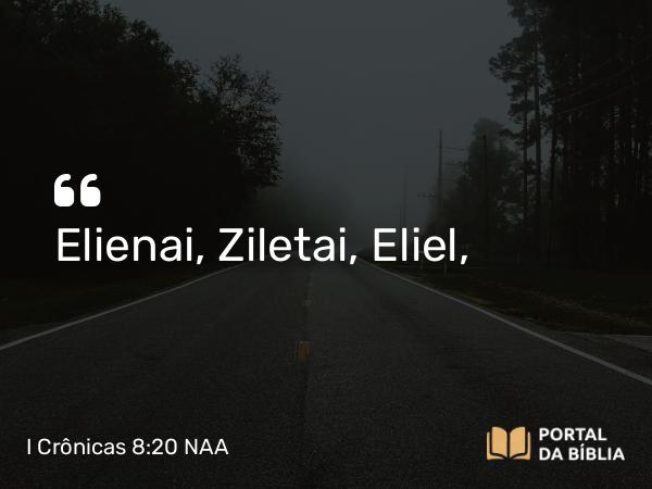 I Crônicas 8:20 NAA - Elienai, Ziletai, Eliel,