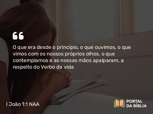 I João 1:1-3 NAA - O que era desde o princípio, o que ouvimos, o que vimos com os nossos próprios olhos, o que contemplamos e as nossas mãos apalparam, a respeito do Verbo da vida