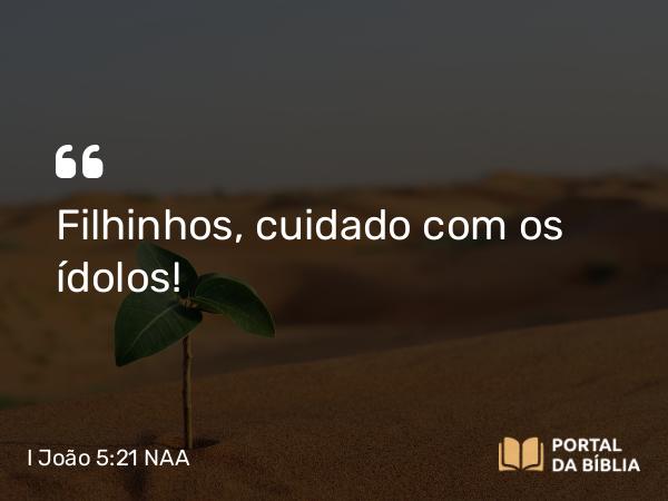 I João 5:21 NAA - Filhinhos, cuidado com os ídolos!