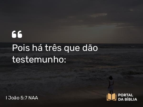 I João 5:7 NAA - Pois há três que dão testemunho: