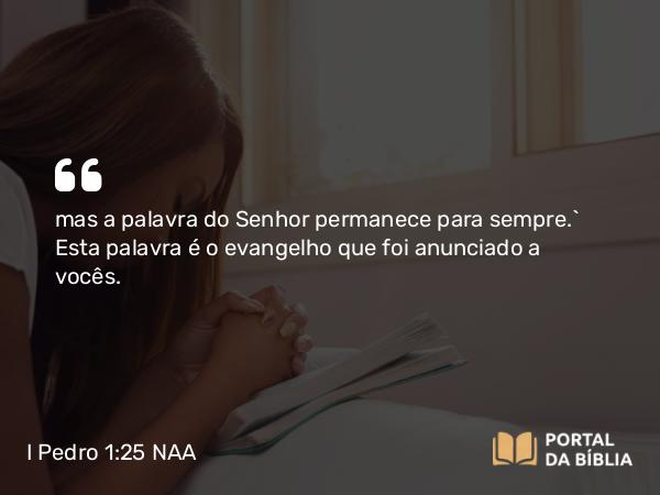 I Pedro 1:25 NAA - mas a palavra do Senhor permanece para sempre.