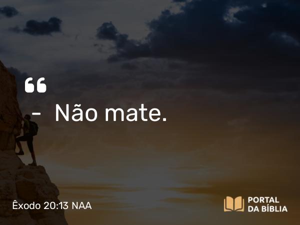 Êxodo 20:13-15 NAA - — Não mate.