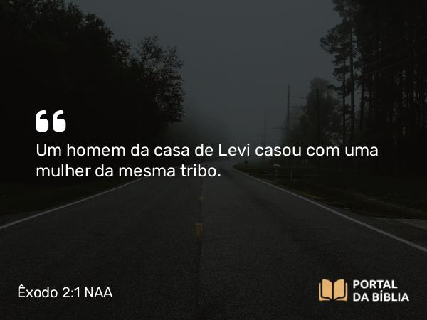 Êxodo 2:1-2 NAA - Um homem da casa de Levi casou com uma mulher da mesma tribo.