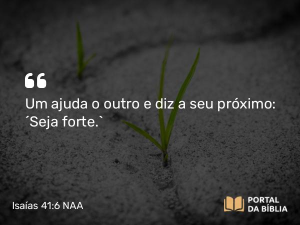 Isaías 41:6-7 NAA - Um ajuda o outro e diz a seu próximo: 